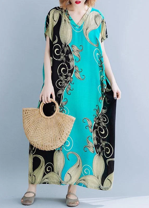 Peplum dresses for womenWomen v neck cotton summer dresses Catwalk green print cotton robes Dress Peplum dresses for womenWomen v neck cotton summer dresses Catwalk green print cotton robes Dress
