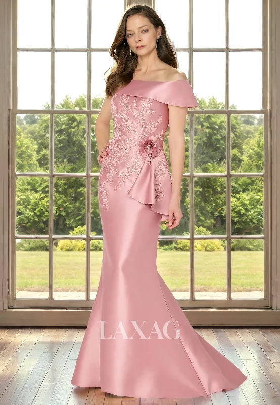 Tall women's dressesOff Shoulder Lace Appliques Sleek Satin Elegant Mermaid Mother of the Bride Dress Tall women's dressesOff Shoulder Lace Appliques Sleek Satin Elegant Mermaid Mother of the Bride Dress