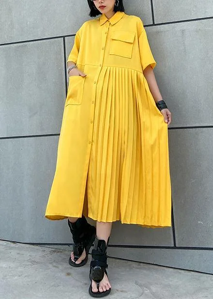 Solid color dresses for womenWomen yellow cotton clothes Women lapel Cinched Kaftan summer Dress Solid color dresses for womenWomen yellow cotton clothes Women lapel Cinched Kaftan summer Dress