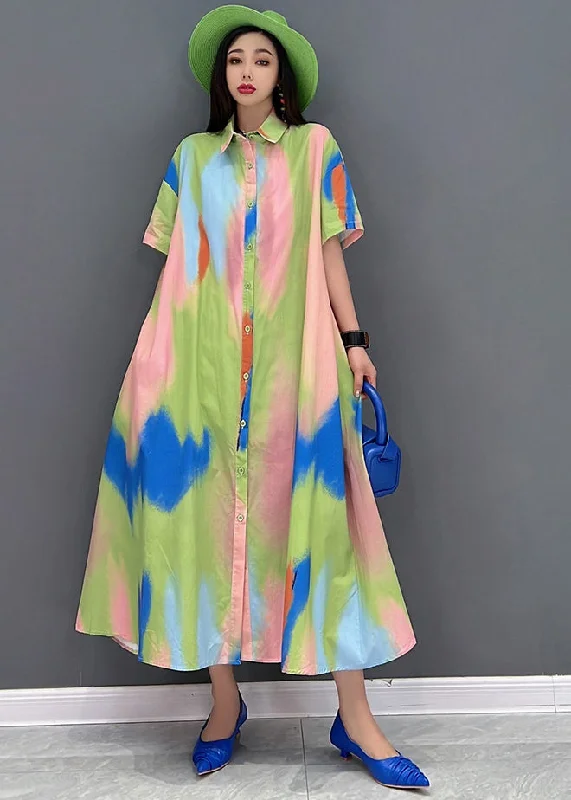Silk dresses for womenArt Blue Print Oversized Peter Pan Collar Cotton Vacation Dresses Short Sleeve Silk dresses for womenArt Blue Print Oversized Peter Pan Collar Cotton Vacation Dresses Short Sleeve