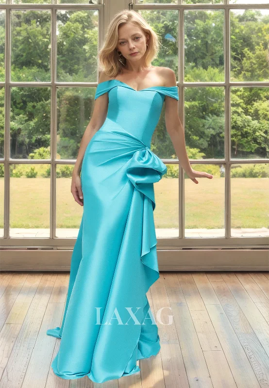 Spaghetti strap dresses for womenSweetheart Sleeveless Mermaid Cocktail Dress Pleated Mother of the Bride Gowns with Sweep Train